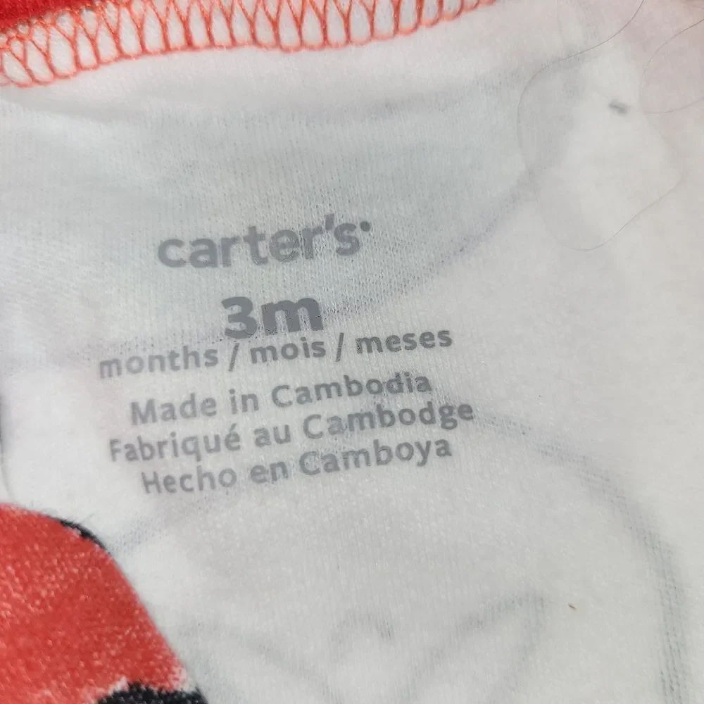 Carter's Size 3 Months Santa Christmas Holiday 2 Footies Bundle
